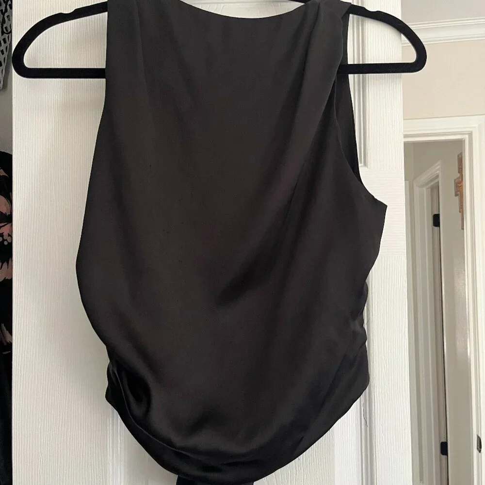 Silk Black Zara Backless Top Size M - Picture 2 of 6